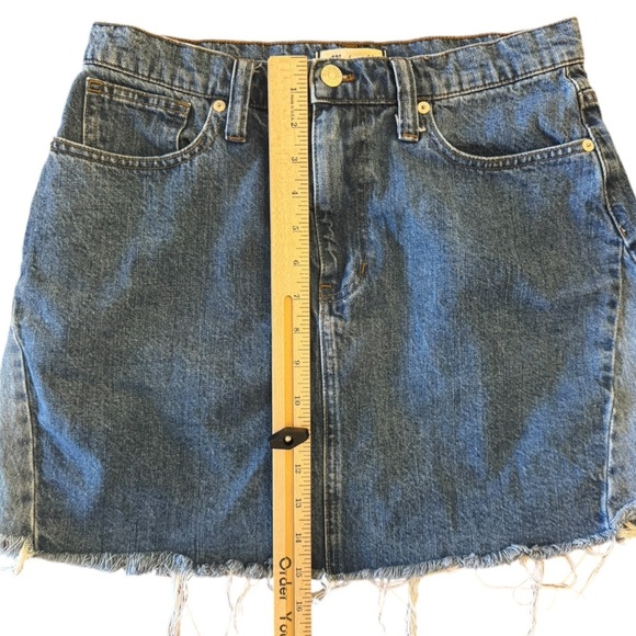 Madewell Women's Denim Cut Off Mini Skirt Blue Y2K Preppy Fetch Distressed Sz 29 - Picture 7 of 10